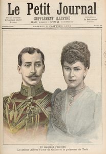 O Engajamento de Albert Victor (1864-92) Duque de Clarence, filho mais velho de Eduardo, Príncipe de Gales, a Victoria Mary de Teck (1867-1953) de &39;Le Petit Journal&39;, 9 de janeiro de 1892